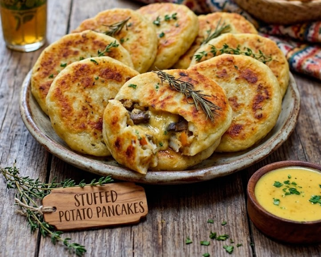 DELICIOUS STUFFED POTATO PANCAKES