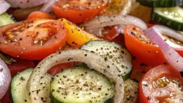 MARINATED CUCUMBERS, ONIONS, AND TOMATOES
