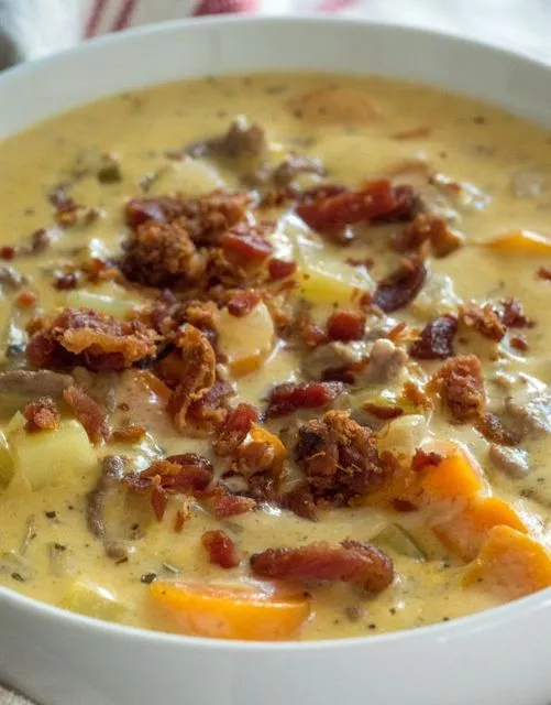 Slow Cooker Cheeseburger Soup from Taste of Home