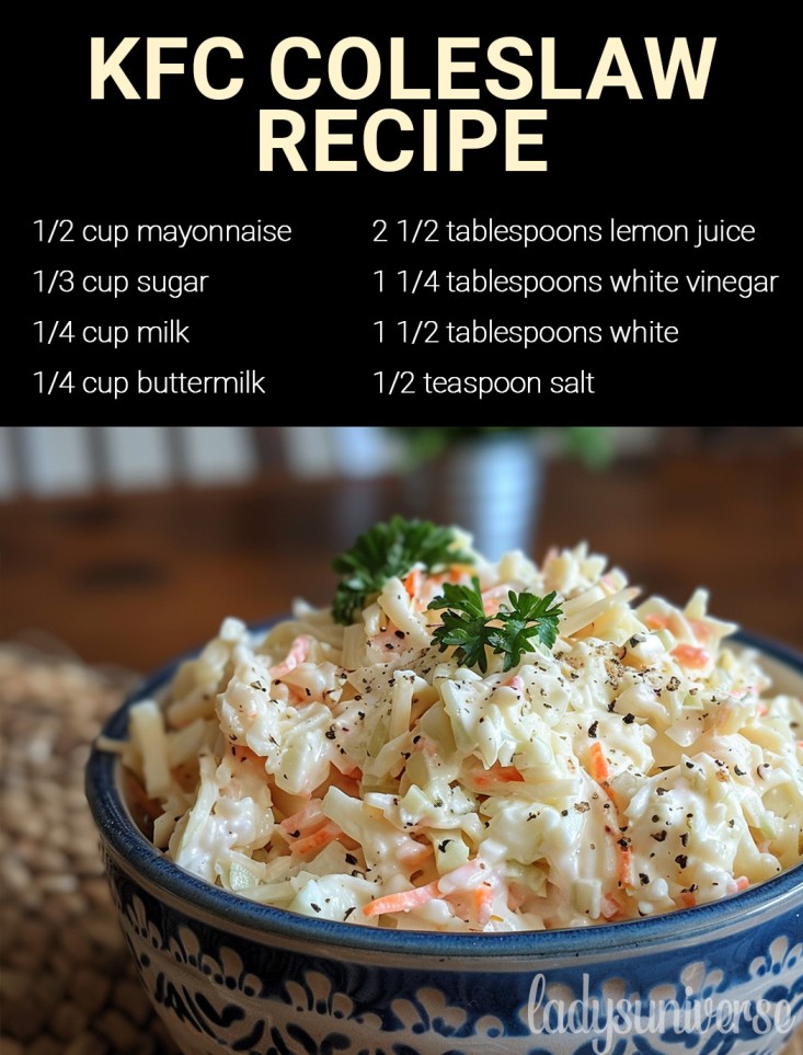 Copy-cat KFC COLESLAW Recipe