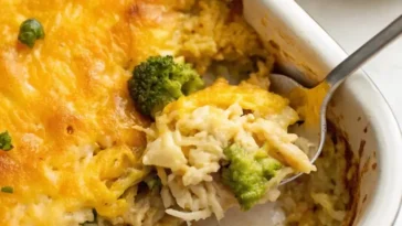 Broccoli, Rice, Chicken, and Cheese Casserole