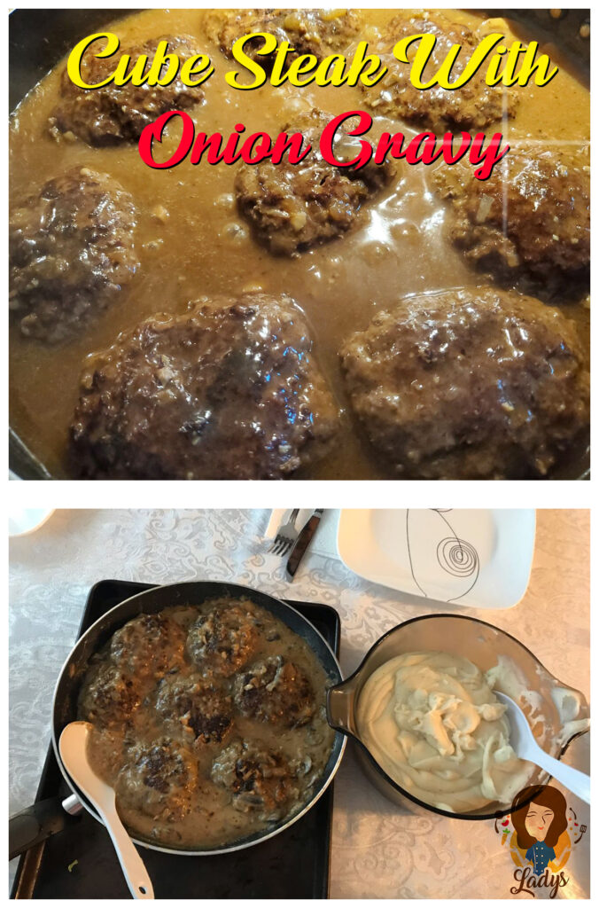 Cube steak with onion gravy