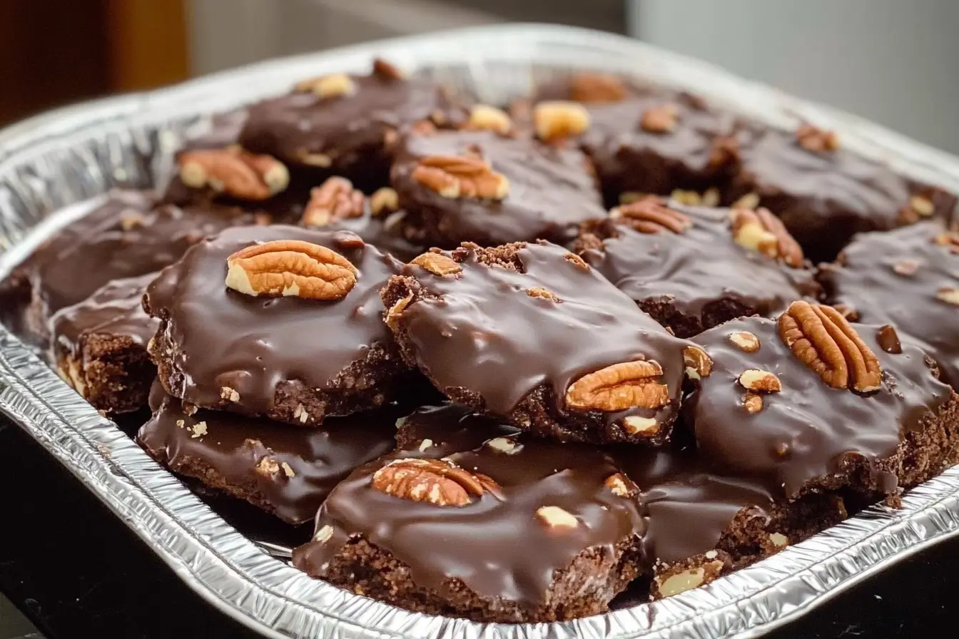 Homemade Turtle Candy With Pecans and Caramel