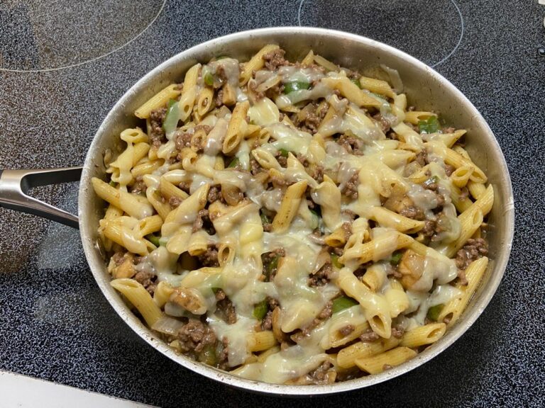 Philly Cheese steak pasta