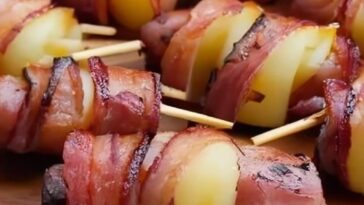 Potato rolls with bacon