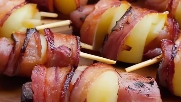 Potato rolls with bacon