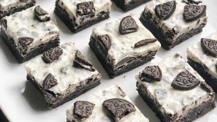 Fudgy Cookies and Cream Brownies