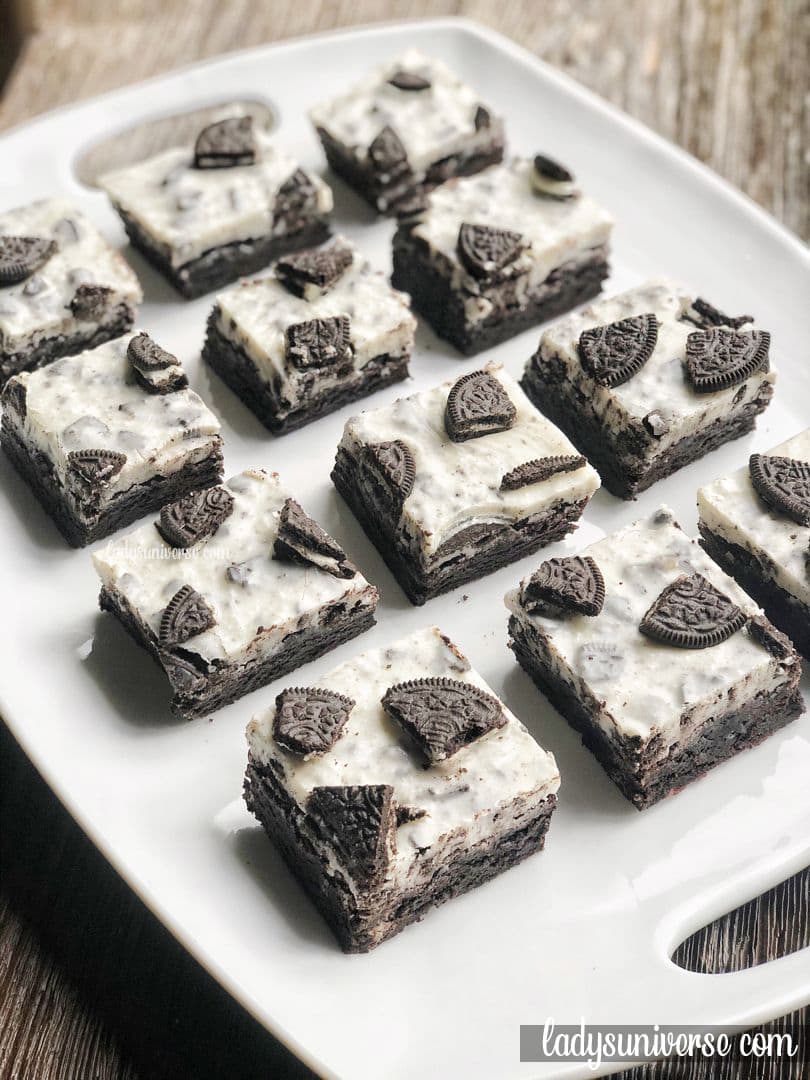 Fudgy Cookies and Cream Brownies