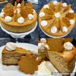 Pumpkin Cheesecake with Gingersnap Crust and Caramel sauce