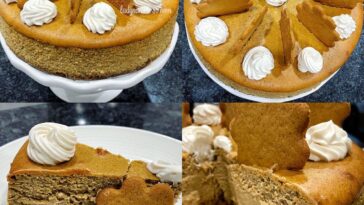 Pumpkin Cheesecake with Gingersnap Crust and Caramel sauce