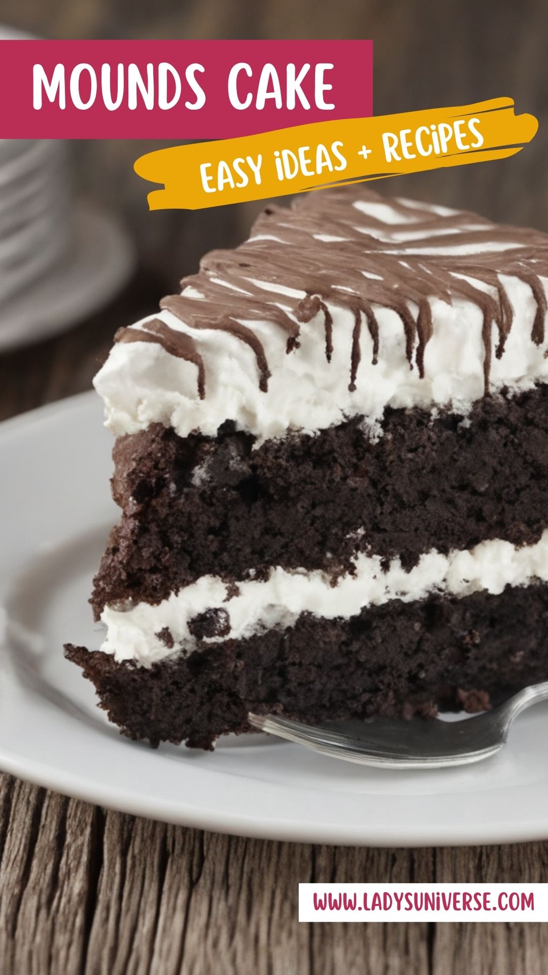 Mounds Cake , Chocolate and Coconut Cake, 4-layer Cake Recipe, Homemade Chocolate Frosting