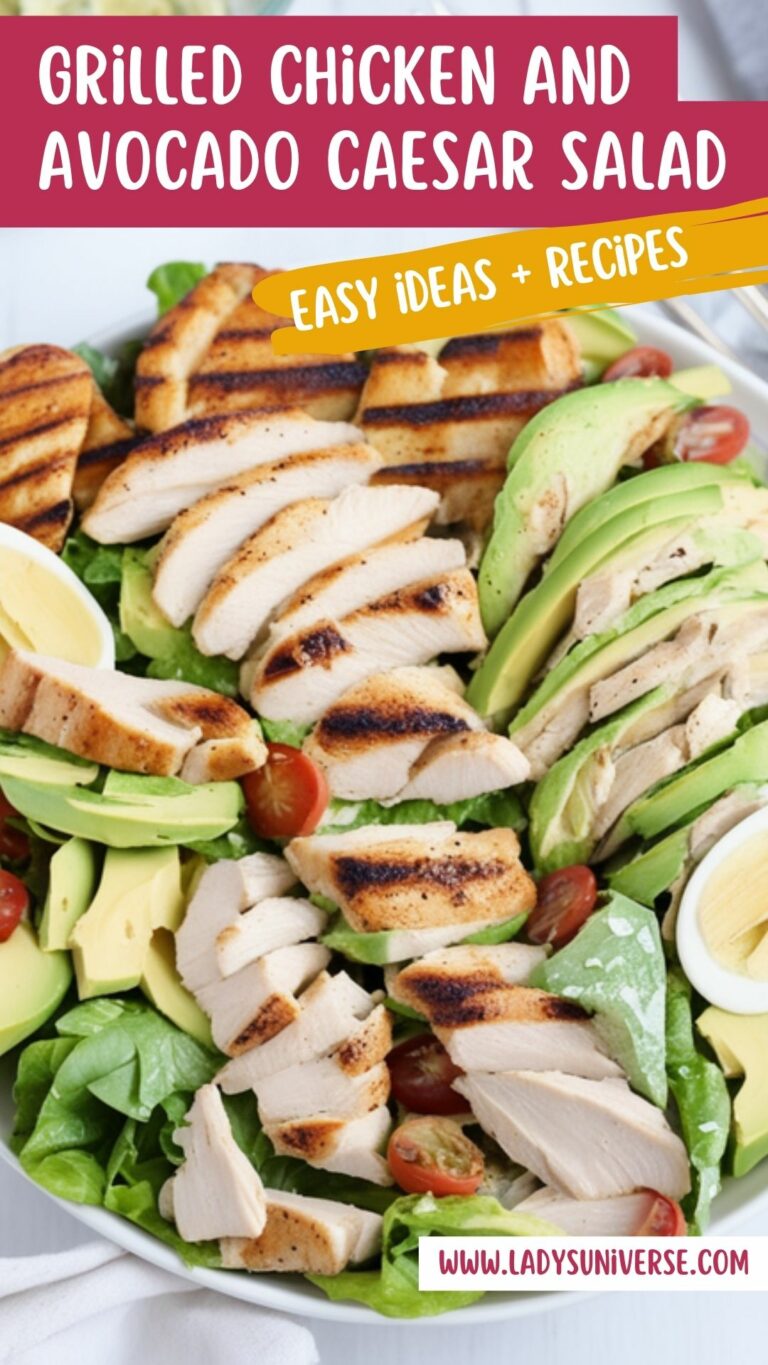 Refreshing Grilled Chicken & Avocado Caesar Salad Recipe