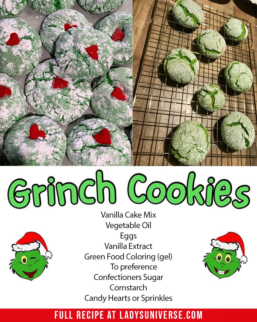 grinch cake mix cookies, grinch cake mix cookies recipe, how to make grinch cookies with cake mix, grinch cake, grinch cake decorations