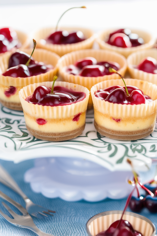 Mini Cherry Cheesecakes, Dessert Recipe, Cheesecake Bites, recipe for mini cherry cheesecakes, Cherry Cheesecake