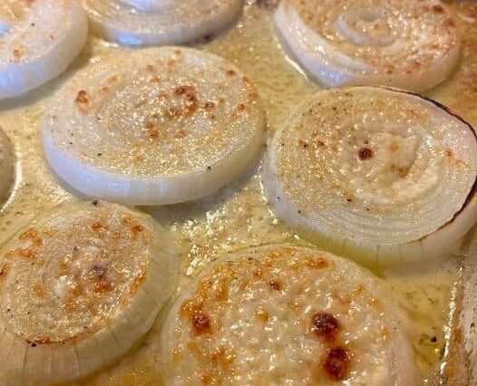 ROASTED PARMESAN CREAMED ONIONS, ROASTED PARMESAN, ROASTED, ONIONS, CREAMED