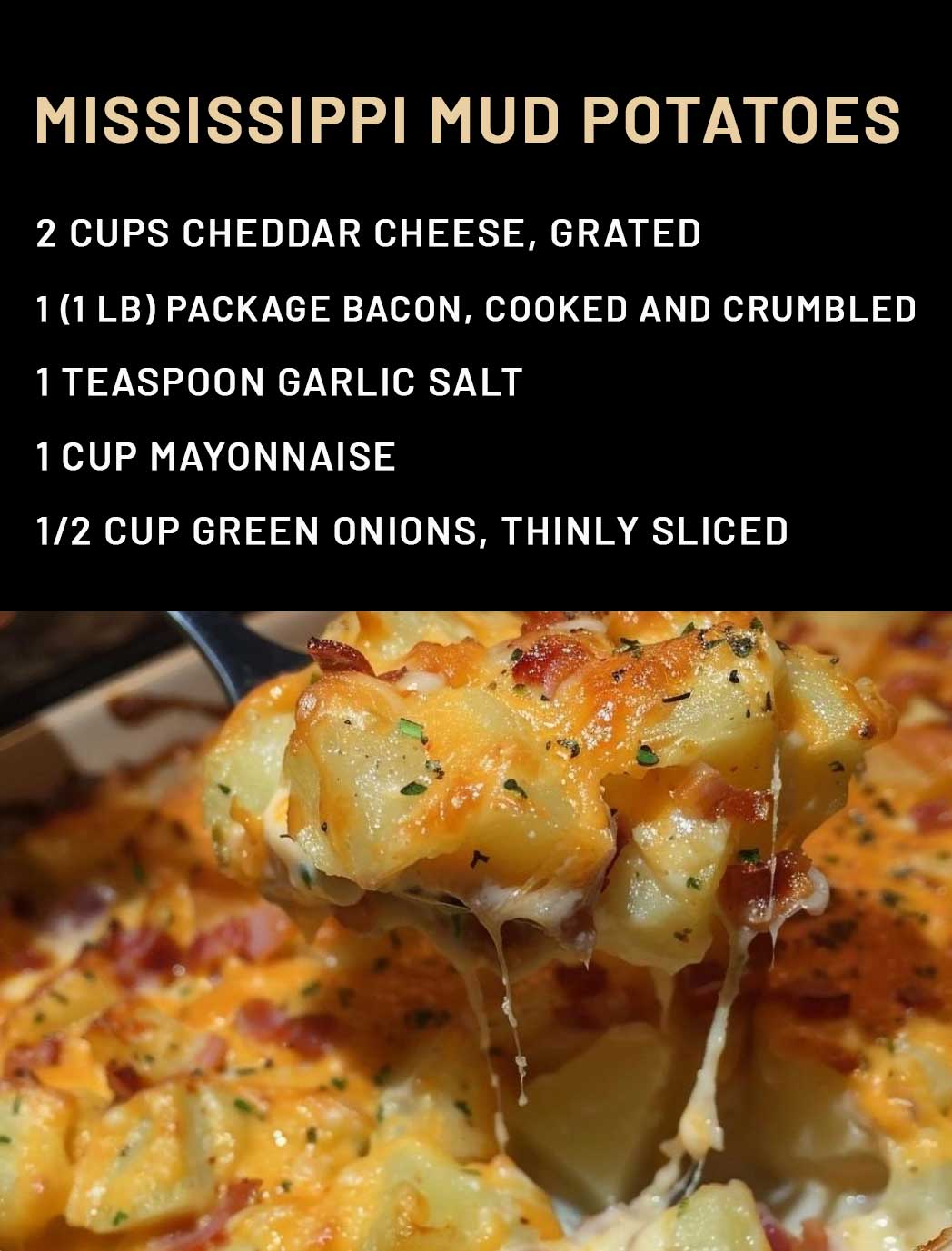 Cheesy Mississippi Mud Potatoes