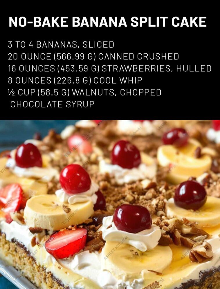 No-Bake Banana Split Cake