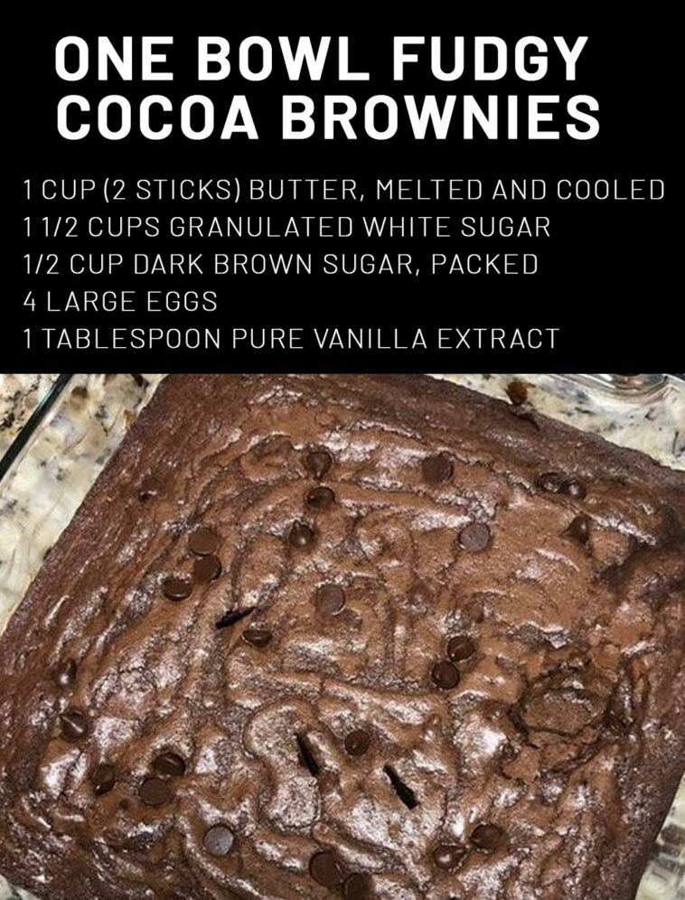 One Bowl Fudgy Cocoa Brownies