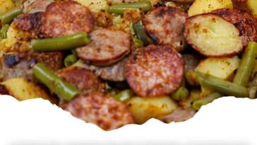 SAUSAGE GREEN BEAN POTATO CASSEROLE