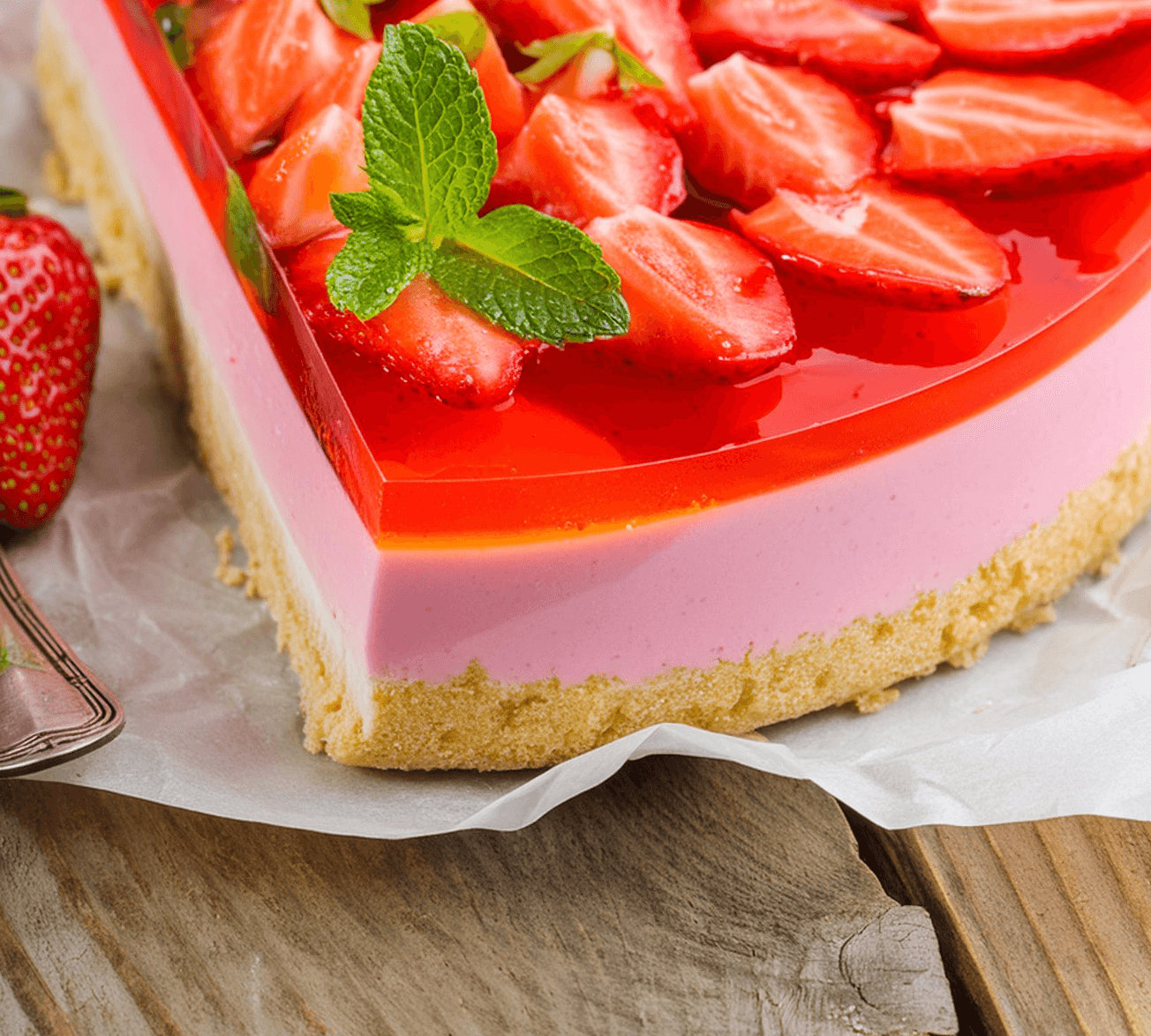 No-Bake Strawberry Jello Pie 