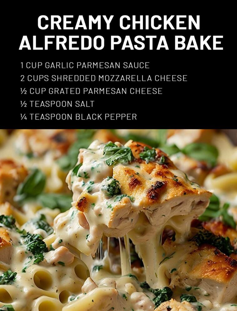 Creamy Chicken Alfredo Pasta Bake