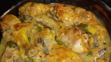 Baked Chicken Legs with Cream of Mushroom