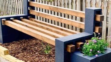 DIY Cinder Block Bench: Cute Outdoor Seating