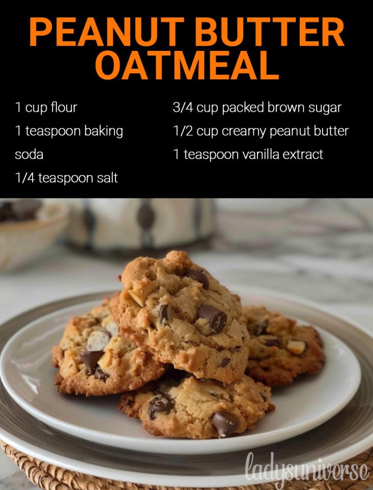 PEANUT BUTTER OATMEAL CHOCOLATE CHIP COOKIES