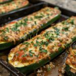 Pizza Stuffed Zucchini Boats