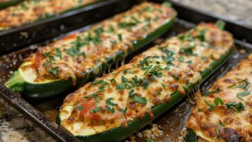 Pizza Stuffed Zucchini Boats