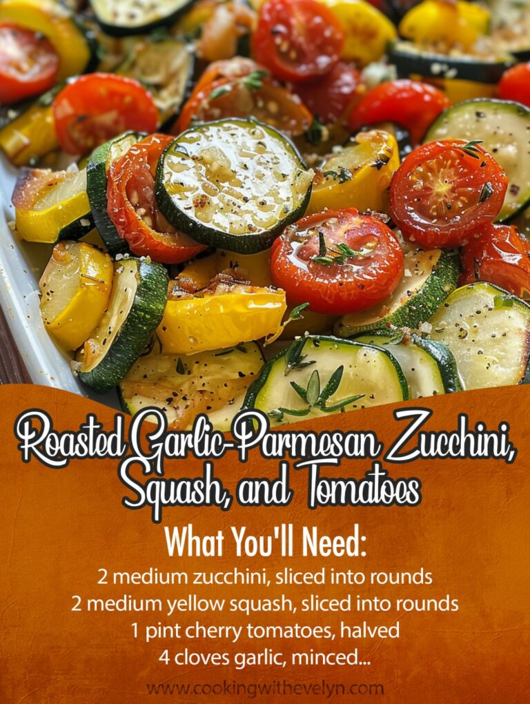 Roasted Garlic-Parmesan Zucchini, Squash, and Tomatoes