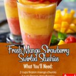 Fresh Mango Strawberry Swirled Slushies