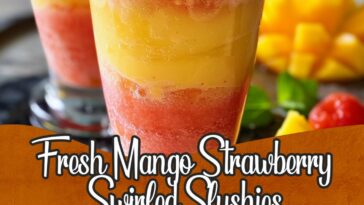 Fresh Mango Strawberry Swirled Slushies