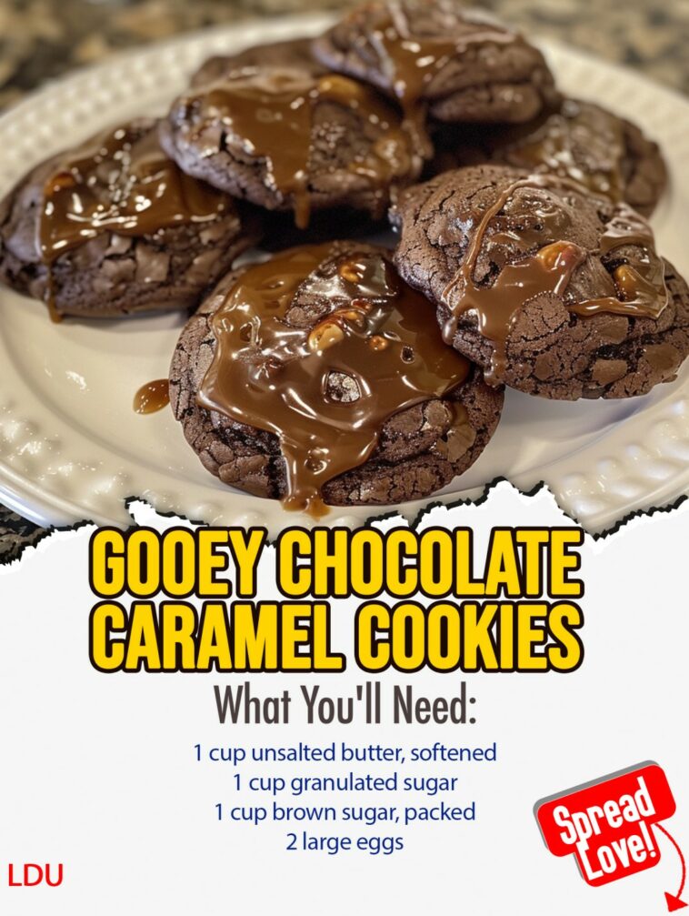 Gooey Chocolate Caramel Cookies