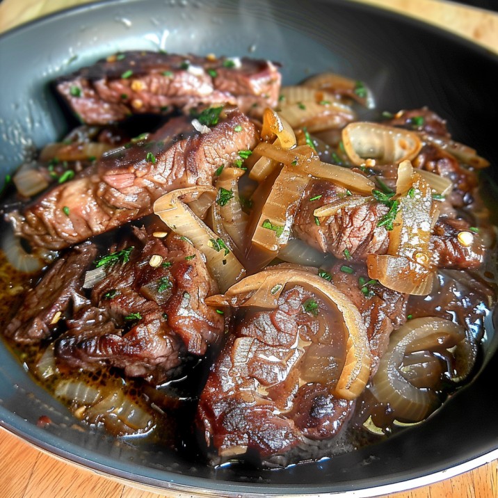 Beef Liver and Onions with White Wine