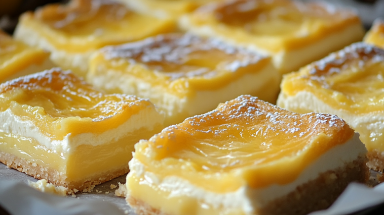 Lemon Cream Cheese Squares with a buttery crust and zesty filling