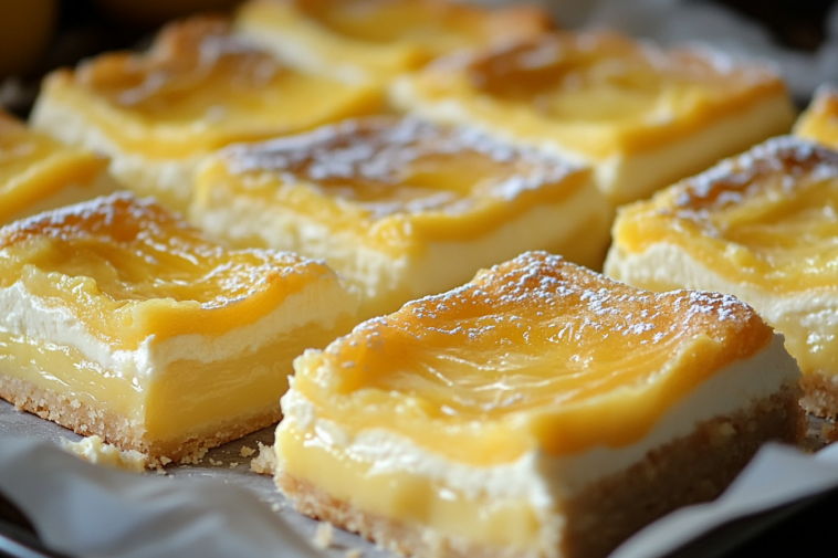 Lemon Cream Cheese Squares with a buttery crust and zesty filling