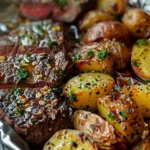 homemade Garlic Butter Steak and Potato Foil Packets