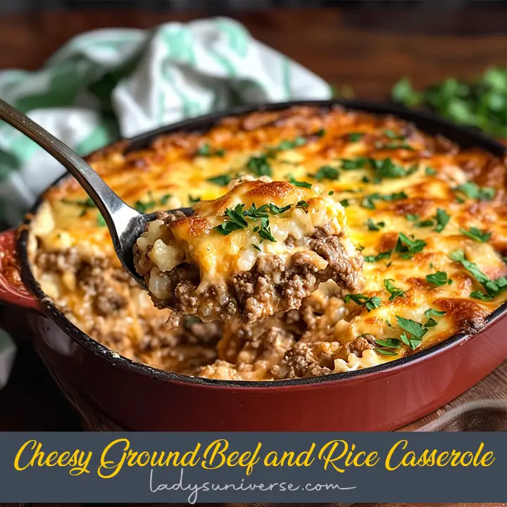 Cheesy Ground Beef and Rice Casserole