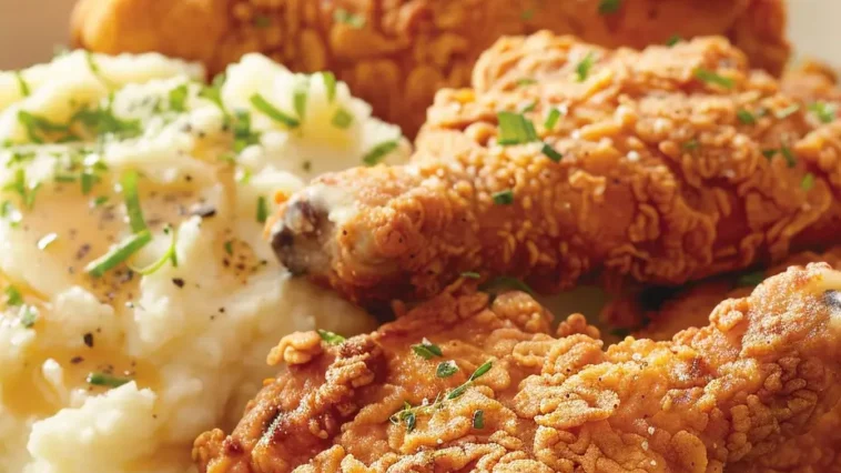 FRIED CHICKEN AND MASHED POTATOES