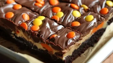 Reese’s Pieces Cream Cheese Brownies