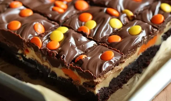 Reese’s Pieces Cream Cheese Brownies