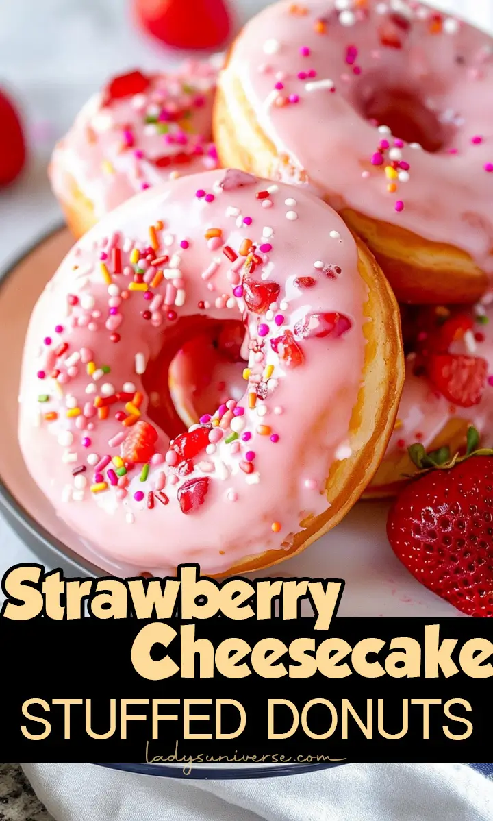 Strawberry Cheesecake Stuffed Donuts