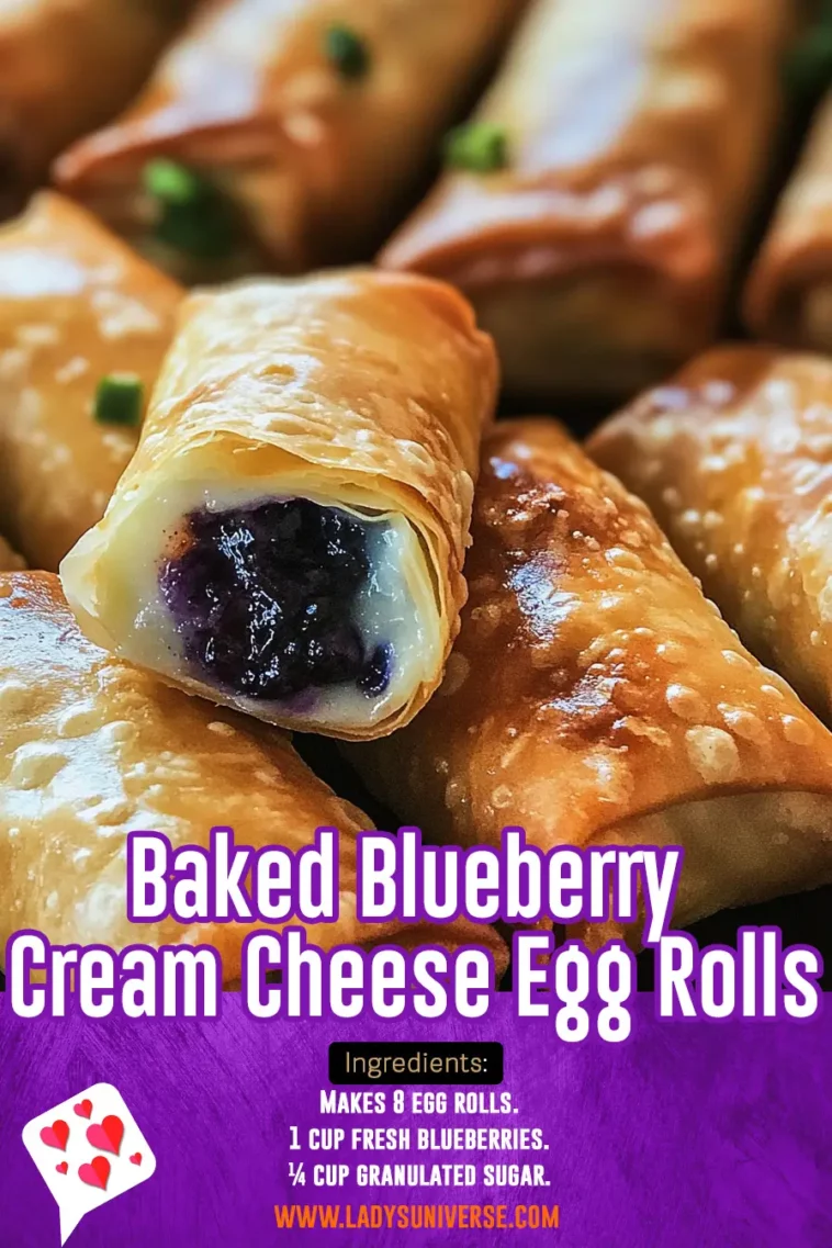 Baked Blueberry Cream Cheese Egg Rolls