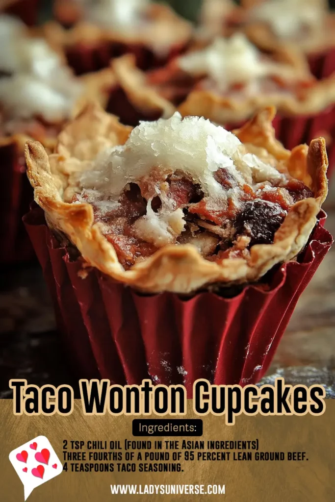 Taco Wonton Cupcakes