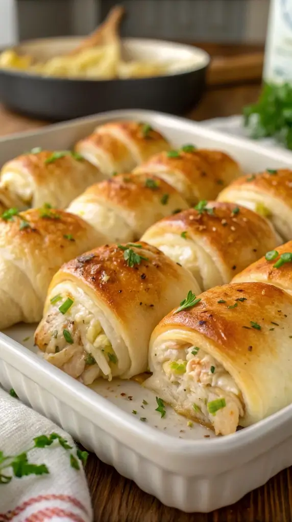 Easy Baked Chicken Stuffed Crescent Rolls