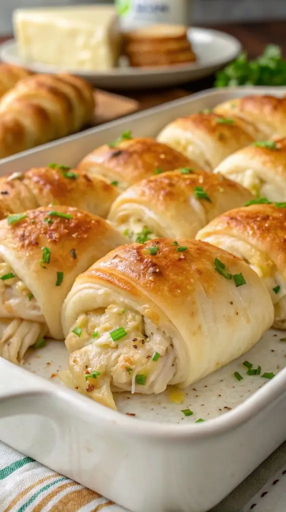Easy Baked Chicken Stuffed Crescent Rolls