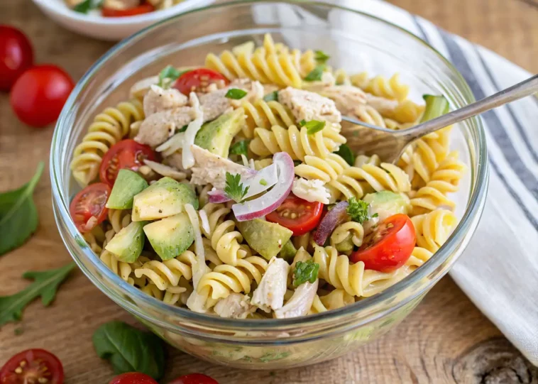 Avocado Chicken Pasta Salad