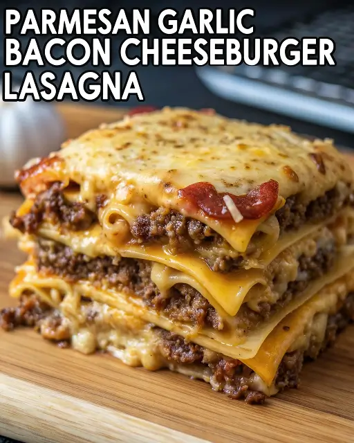 Parmesan Garlic Turkey Bacon Cheeseburger Lasagna