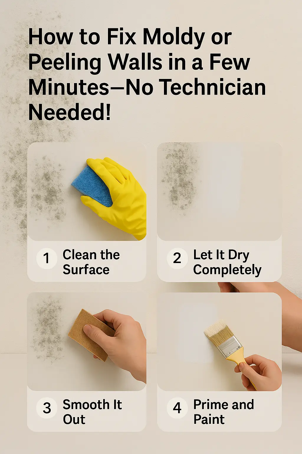 The 5-Minute Fix Restoring Moldy and Peeling Walls step2